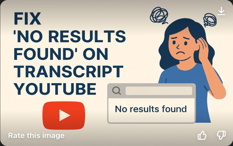 How to Fix 'No Results Found on Transcript' on YouTube