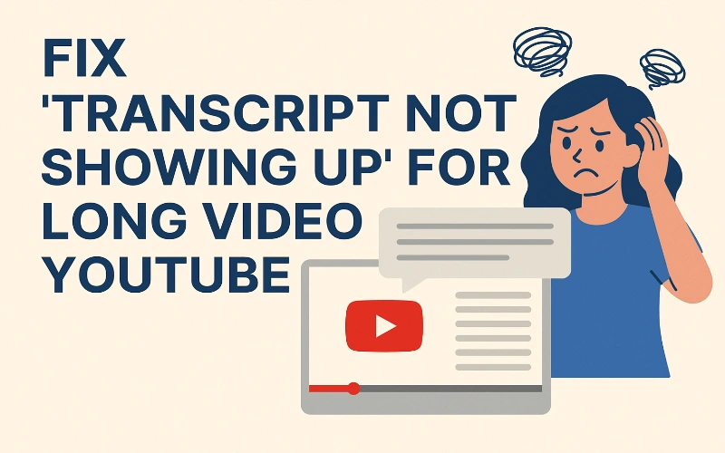 How to Fix Transcript Not Showing Up for Long Video on YouTube?